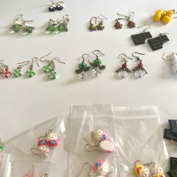 Hand Made sterling silver Earrings, Christmas, Snowmen,Donuts, Cupcakes and more - Picture 11 of 16